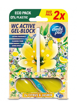 Гелевый подвесной блок для туалета Ambi Pur WC Active Gel-Block Цитрус и жасмин, 2х45 г